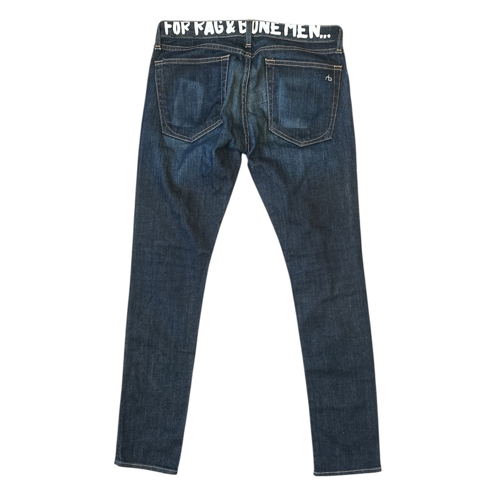 Rag & Bone tomboy Skinny Jeans size 26 dark Wash Graphic Waistband low rise 8" - Picture 3 of 11